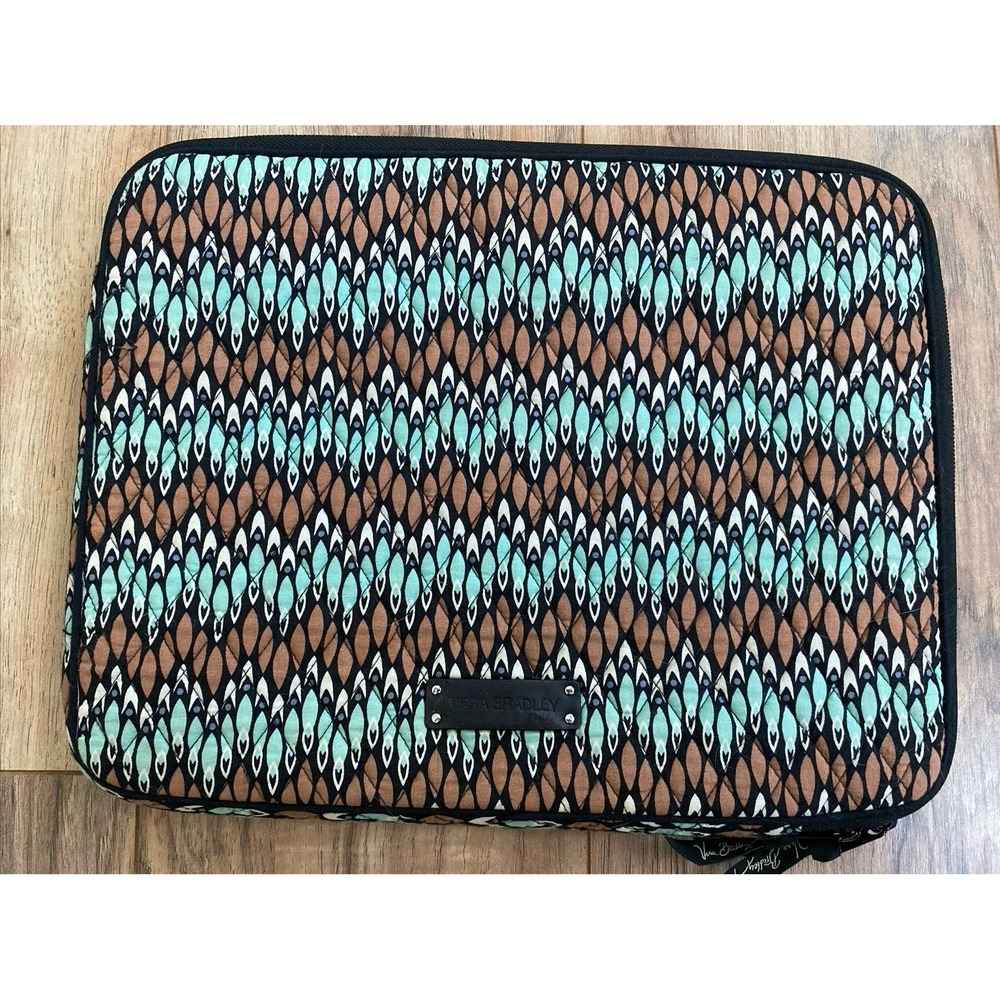 Vera Bradley Sierra Stream Softside Quilted Zip Around Laptop Case 14X11